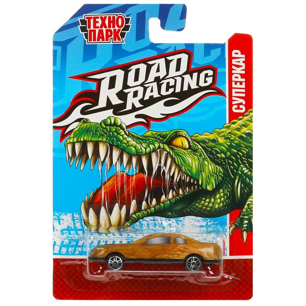 Машина металл ROAD RACING крокодил СУПЕРКАР 7,5 см, в ассорт, блист., инерц Технопарк в кор.4*180шт