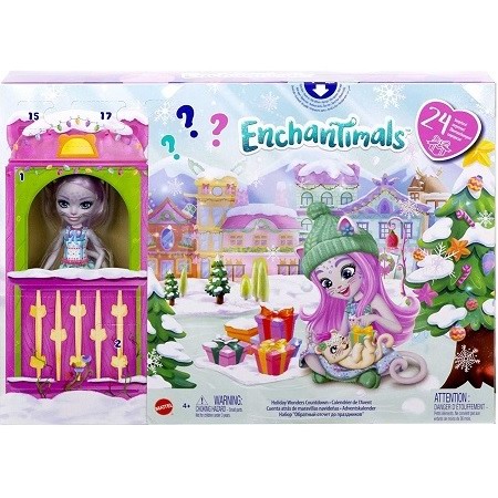 Адвент календарь Mattel Enchantimals с куклой Снежный барс Сибилл