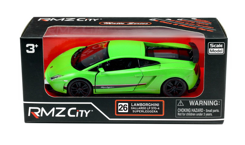 Машина металлическая RMZ City 1:36 Lamborghini Gallardo LP570-4 Superleggera, инерционная, зеленый матовый цвет