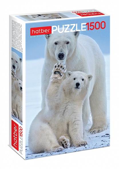 Пазл Hatber Белые медведи 1500 элементов, формат А2 480х670мм