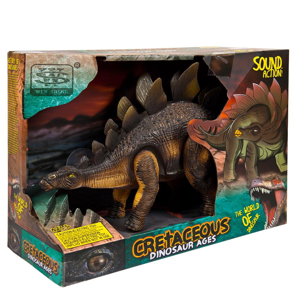 Динозавр Стегозавр, звуковые и световые эффекты.